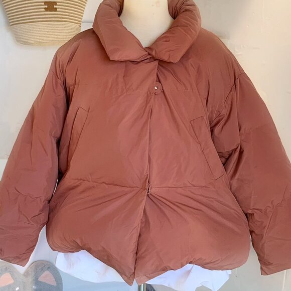 Oversized Puffer Jacket Mauve Pink Bubble Coat - Picture 2 of 4